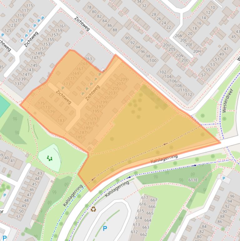 Kaart van postcodegebied 2151WG.