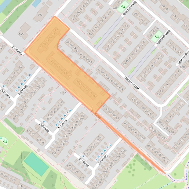 Kaart van postcodegebied 2151WJ.
