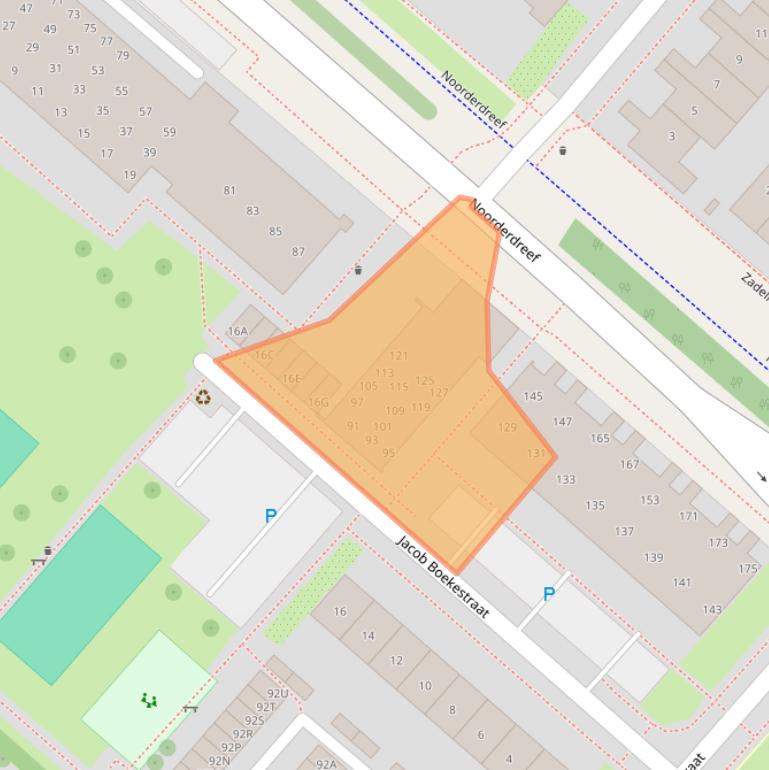 Kaart van postcodegebied 2152AG.