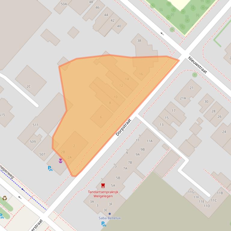 Kaart van postcodegebied 2152BB.