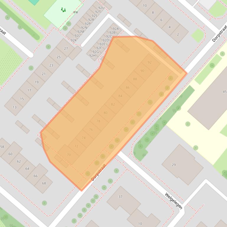 Kaart van postcodegebied 2152BD.