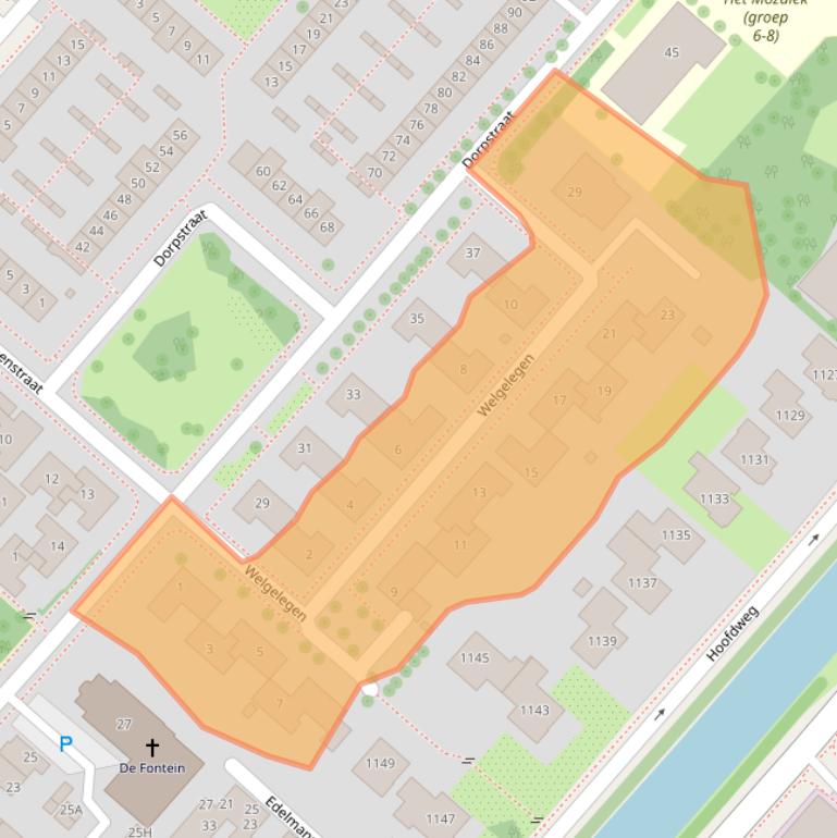 Kaart van postcodegebied 2152BH.