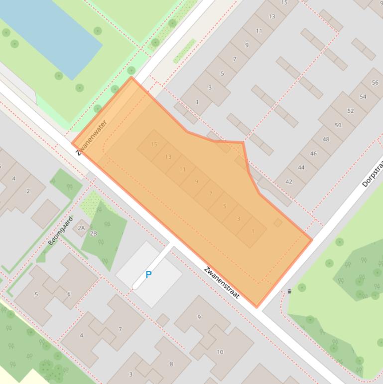 Kaart van postcodegebied 2152BJ.