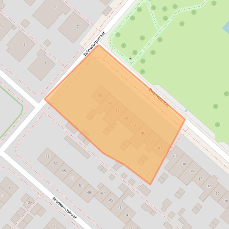 Kaart van postcodegebied 2152BN.