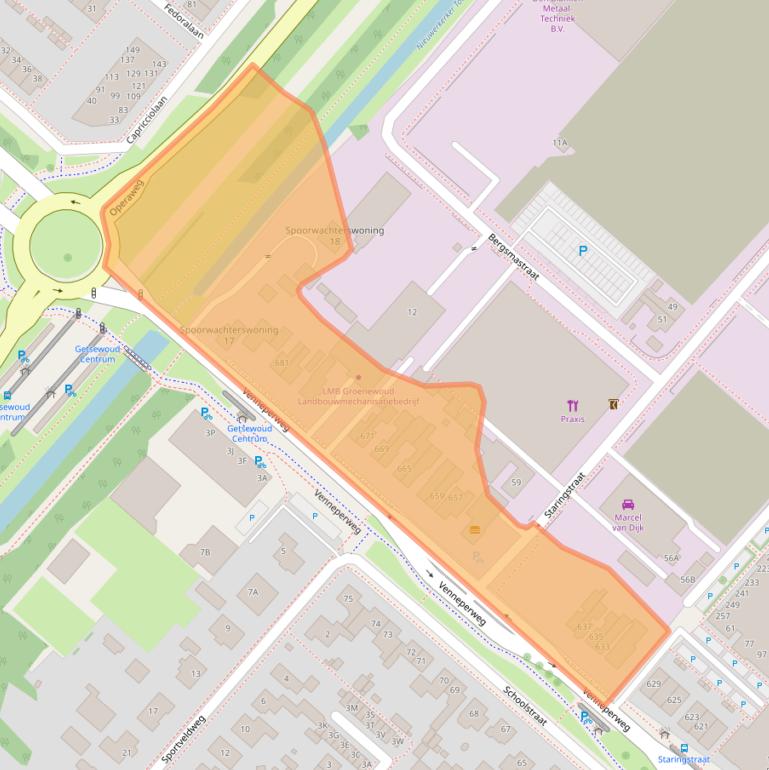 Kaart van postcodegebied 2152CD.