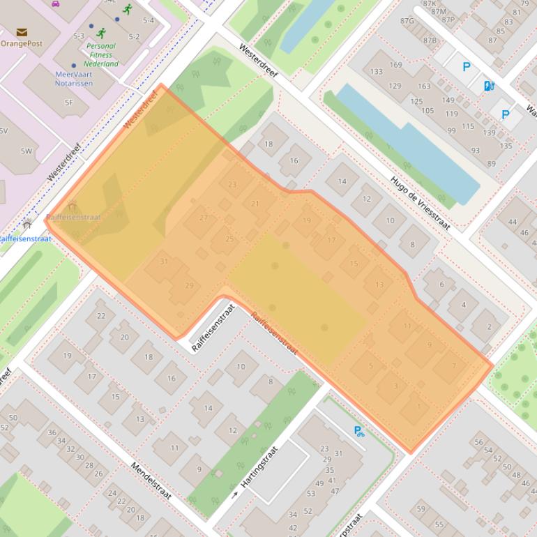 Kaart van postcodegebied 2152CJ.