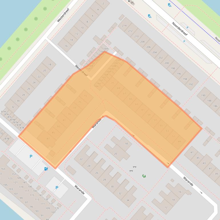 Kaart van postcodegebied 2152CL.