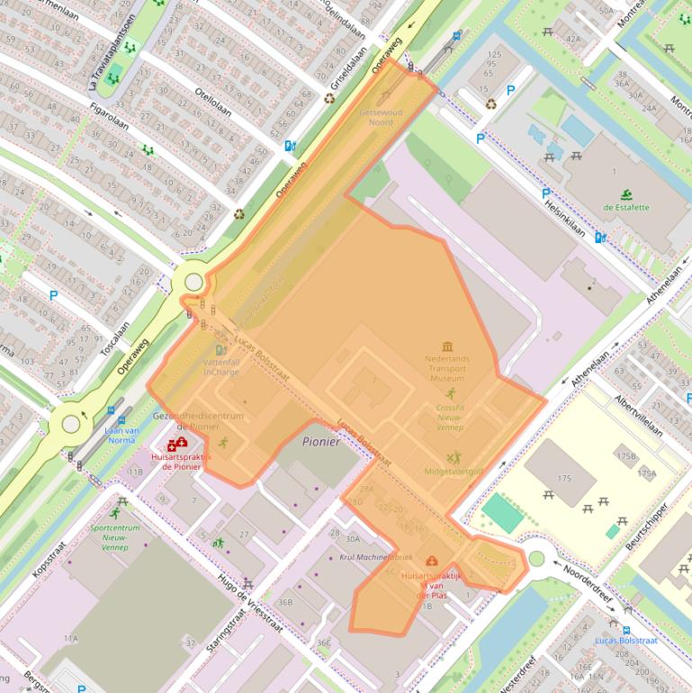 Kaart van postcodegebied 2152CZ.
