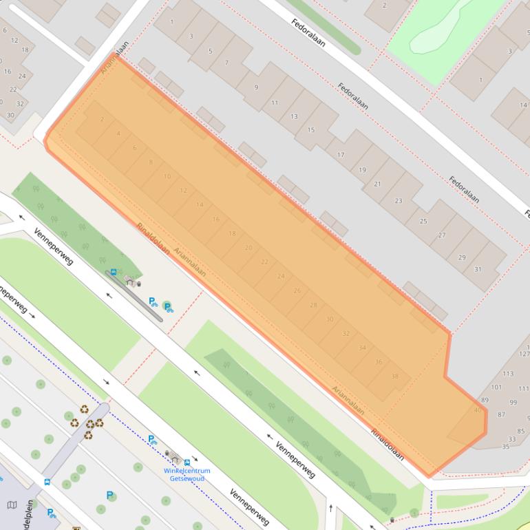 Kaart van postcodegebied 2152DD.