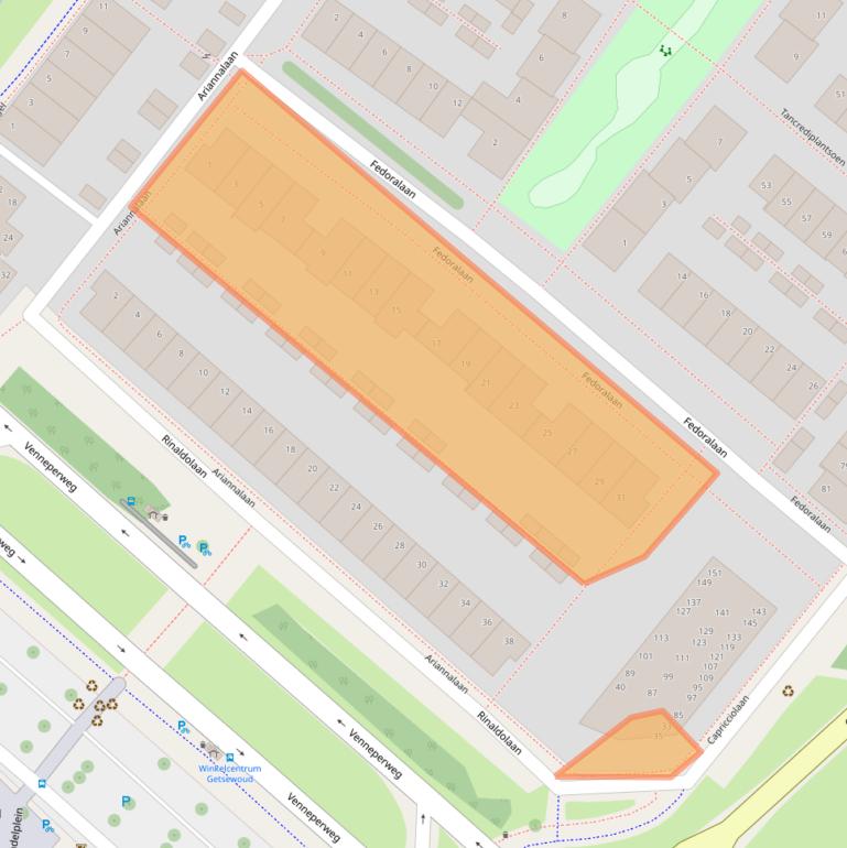 Kaart van postcodegebied 2152DE.