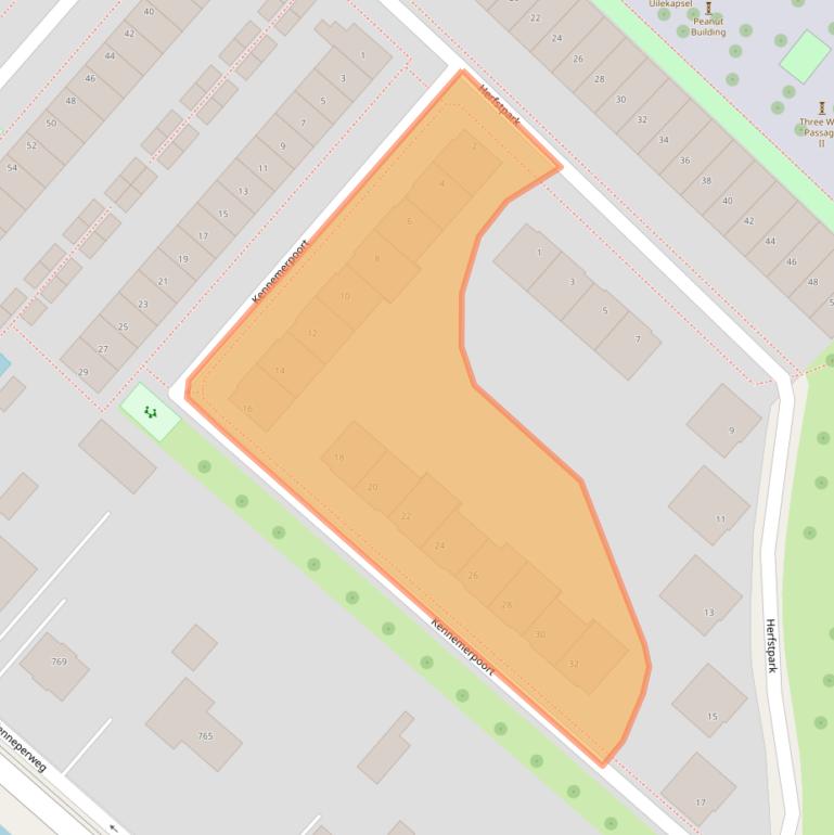 Kaart van postcodegebied 2152EC.