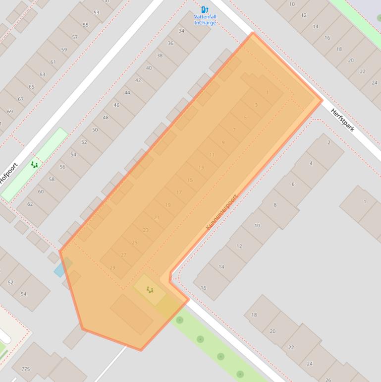 Kaart van postcodegebied 2152ED.