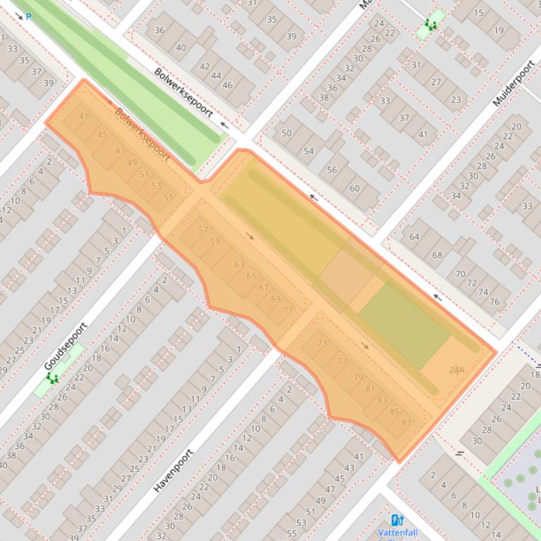 Kaart van postcodegebied 2152EX.