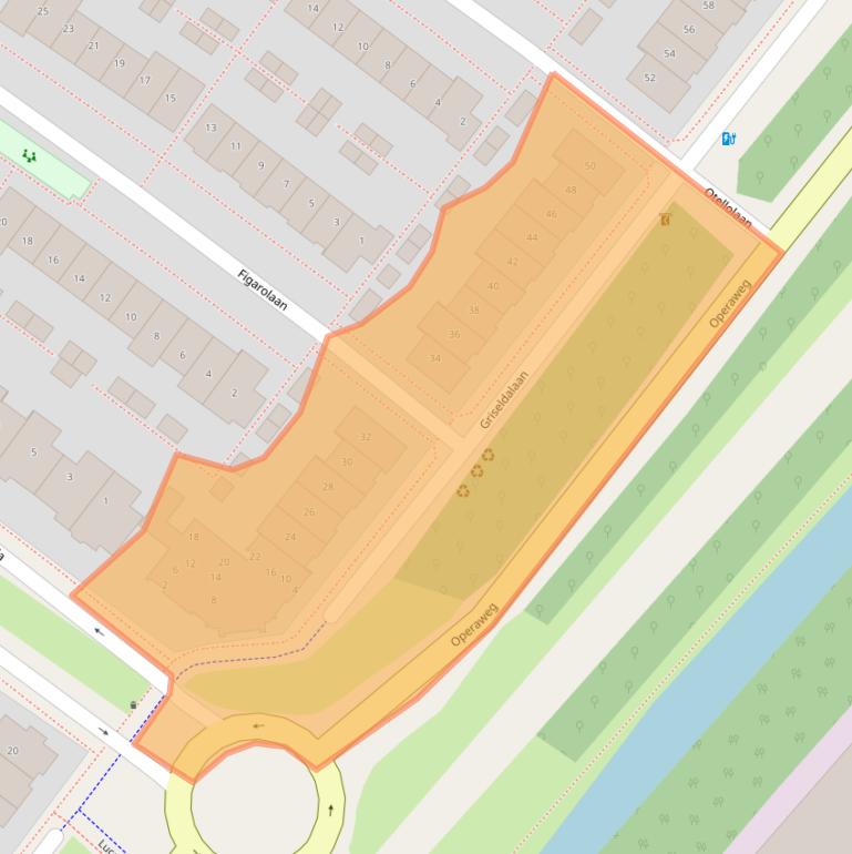 Kaart van postcodegebied 2152JA.