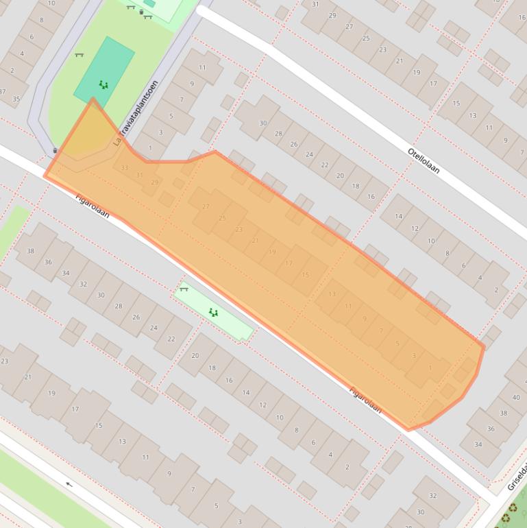 Kaart van postcodegebied 2152JE.