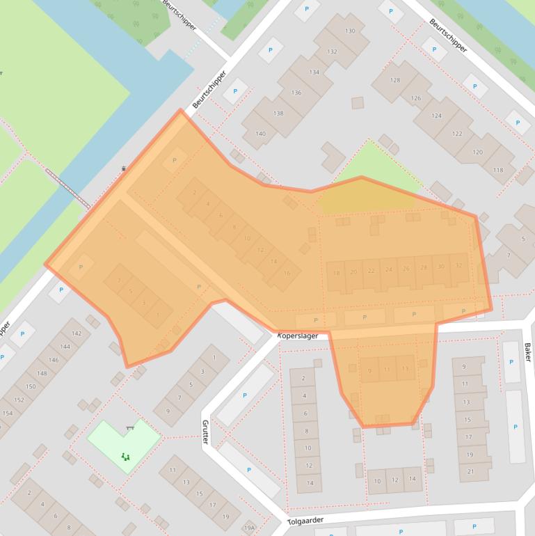 Kaart van postcodegebied 2152KC.