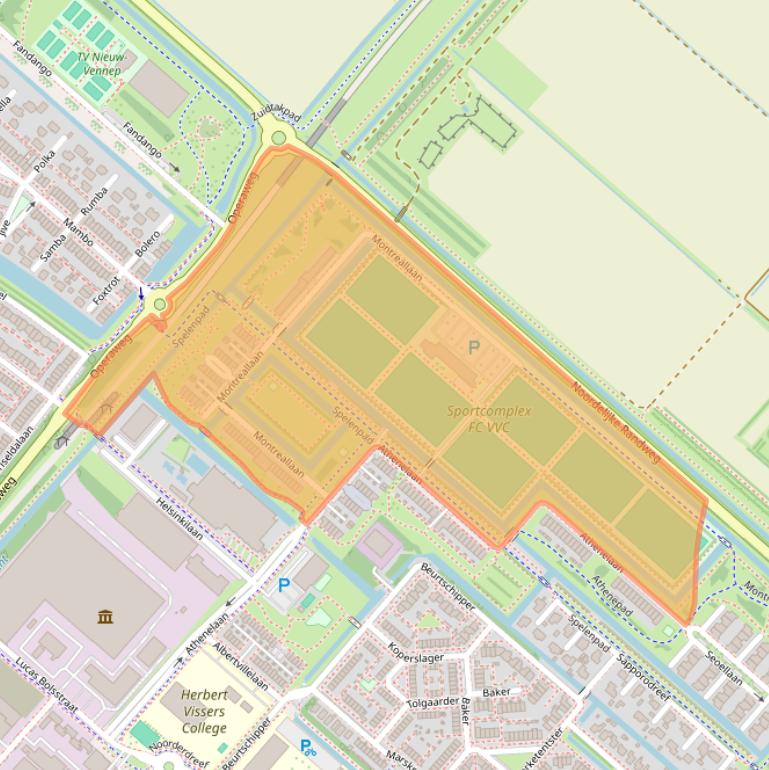 Kaart van postcodegebied 2152KH.