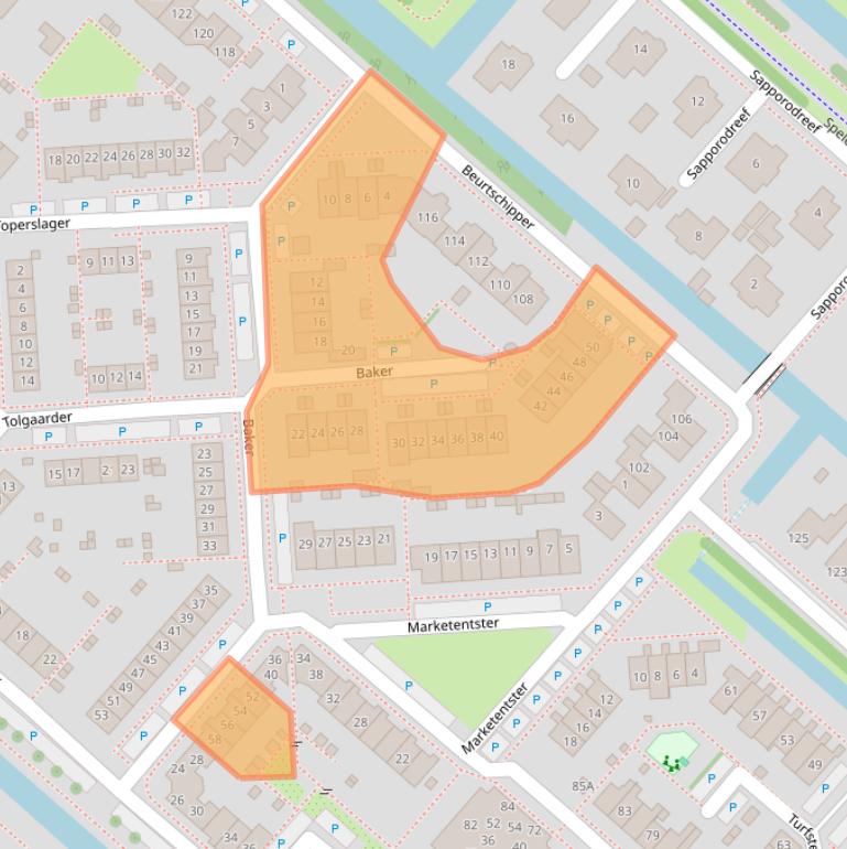 Kaart van postcodegebied 2152LA.