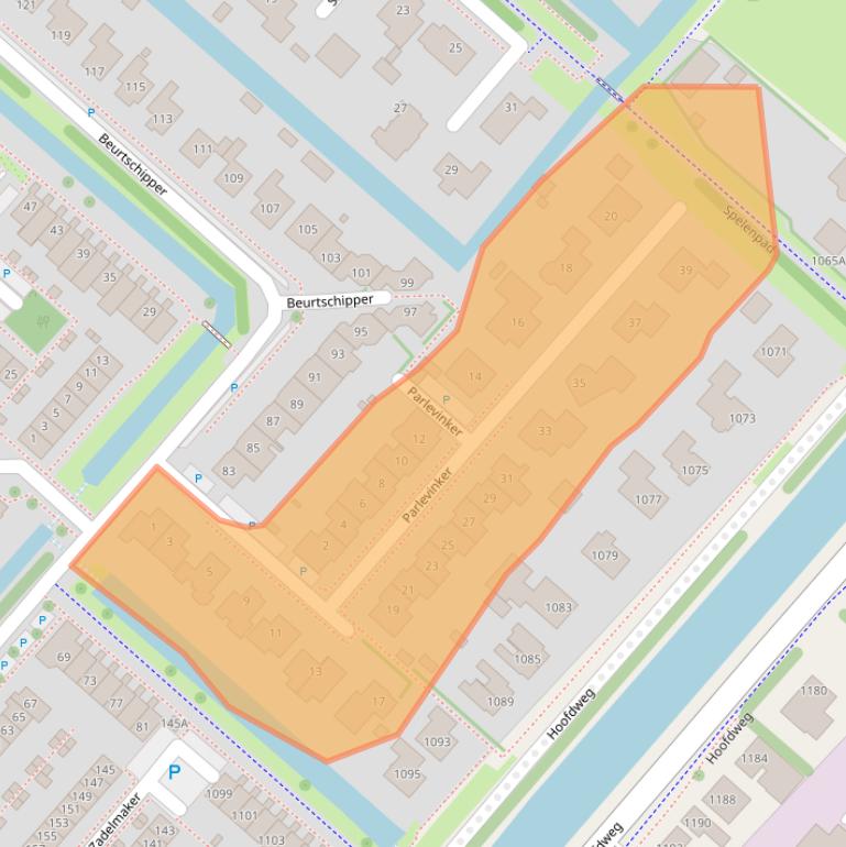 Kaart van postcodegebied 2152LC.