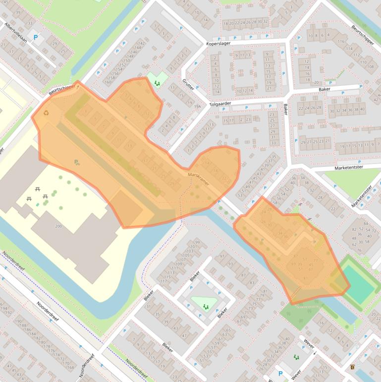 Kaart van postcodegebied 2152LD.