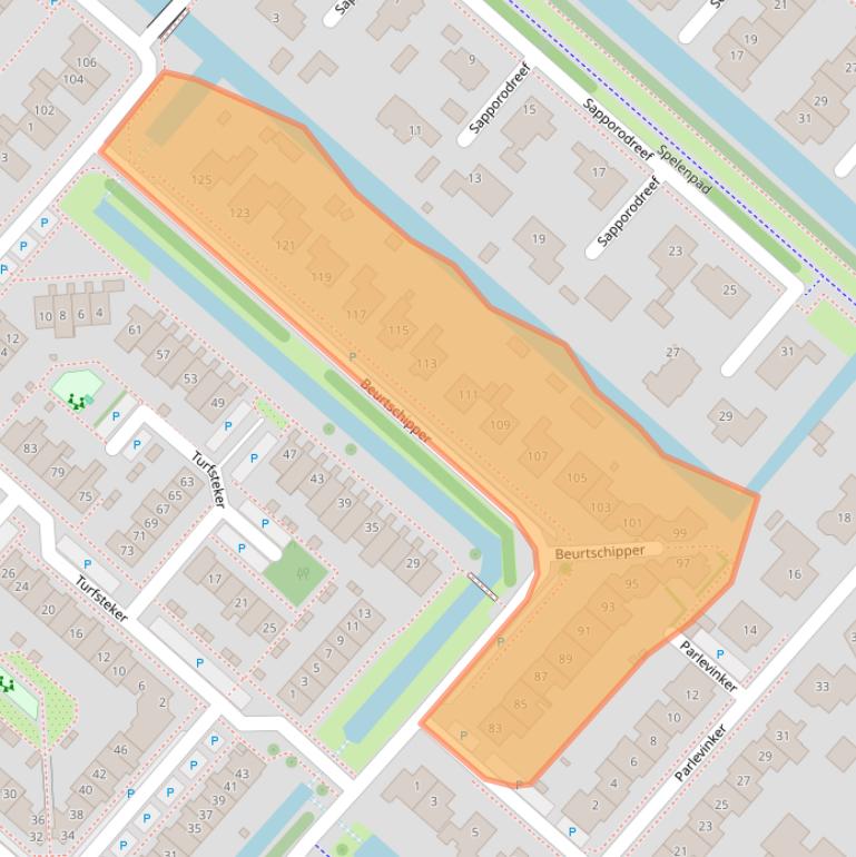 Kaart van postcodegebied 2152LE.