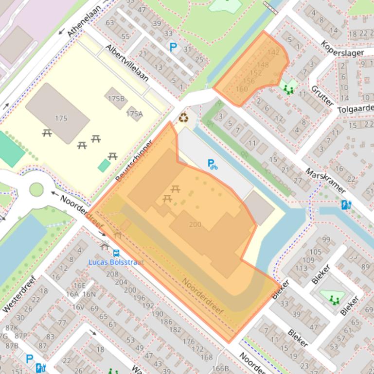 Kaart van postcodegebied 2152LG.