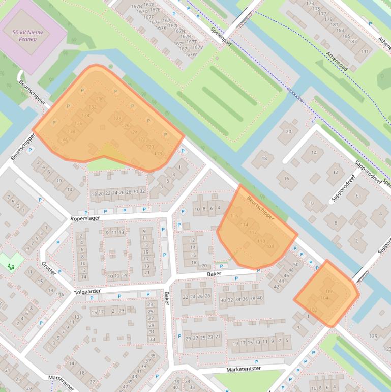 Kaart van postcodegebied 2152LH.