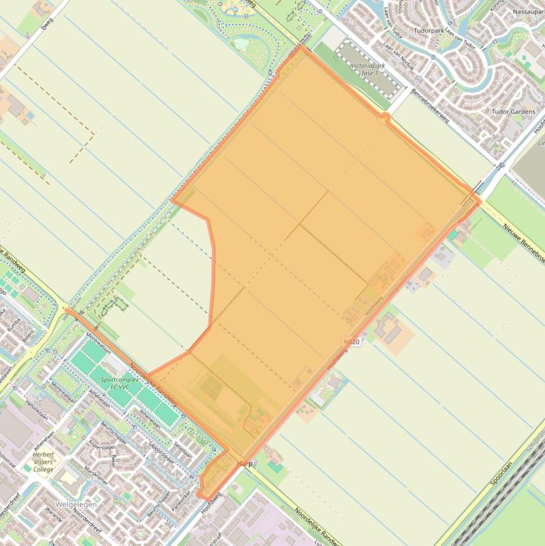 Kaart van postcodegebied 2152LJ.
