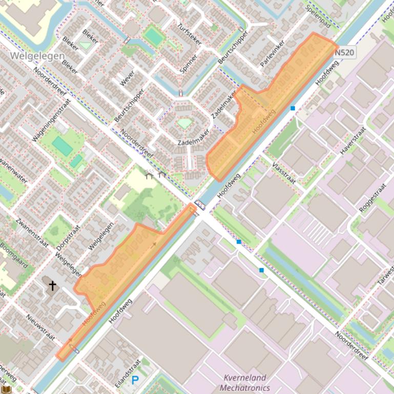 Kaart van postcodegebied 2152LK.