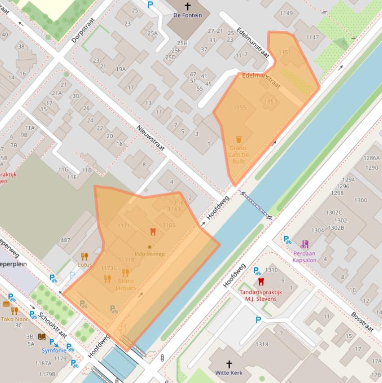 Kaart van postcodegebied 2152LL.