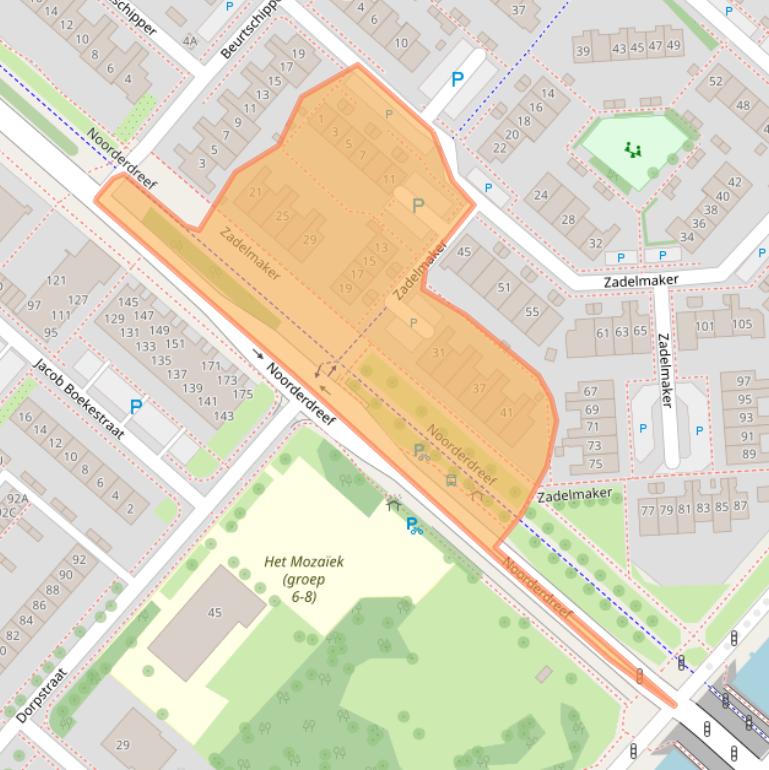Kaart van postcodegebied 2152LM.
