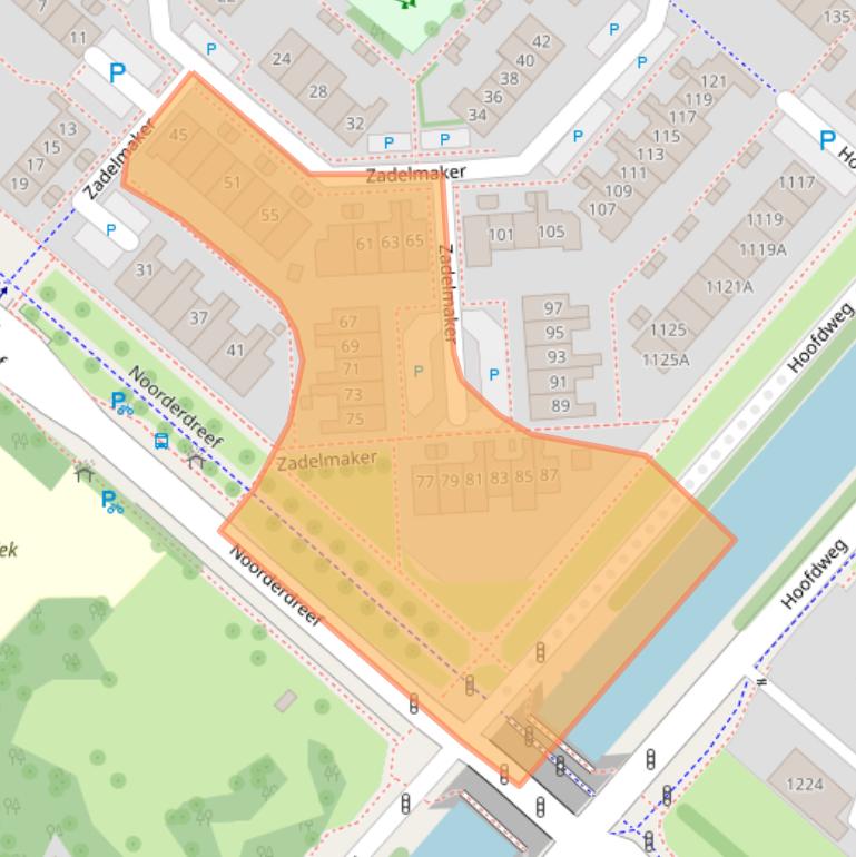 Kaart van postcodegebied 2152LN.