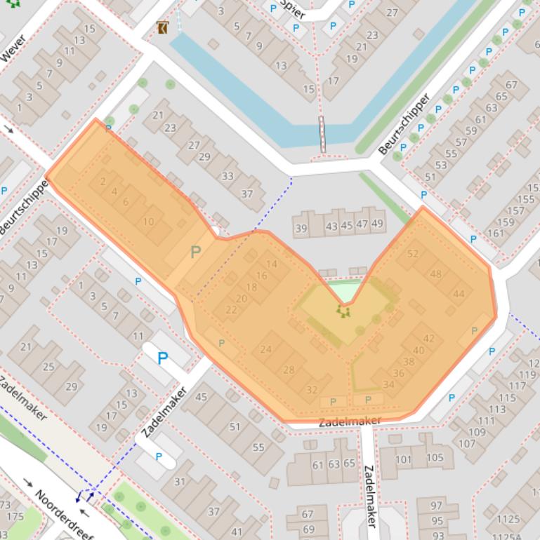 Kaart van postcodegebied 2152LS.