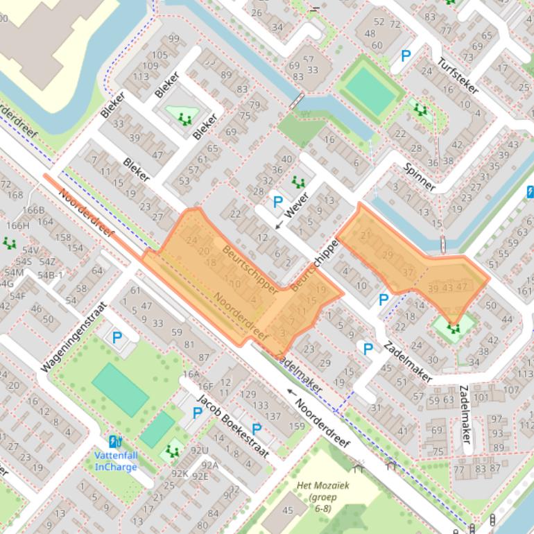 Kaart van postcodegebied 2152LT.