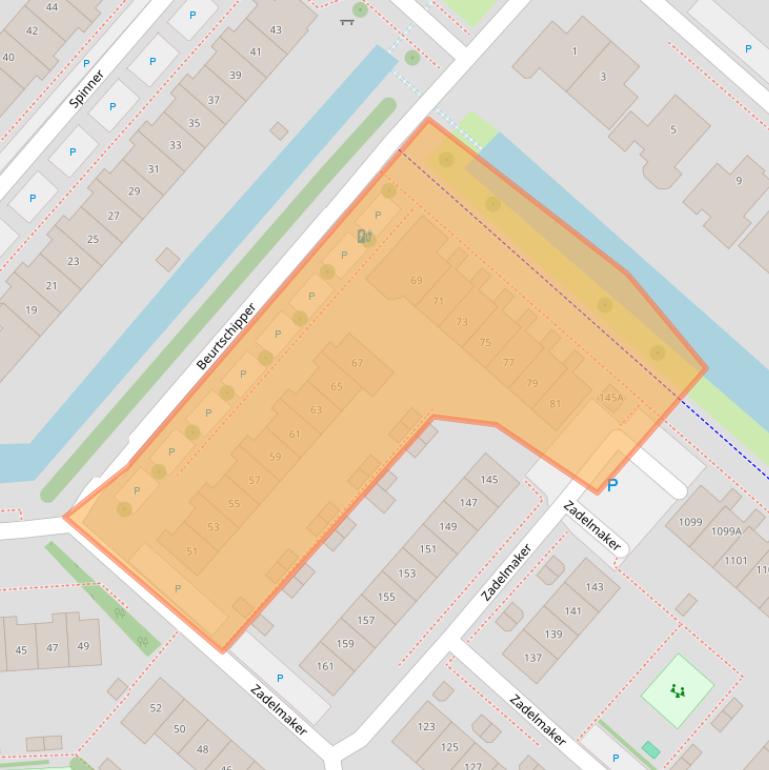 Kaart van postcodegebied 2152LV.