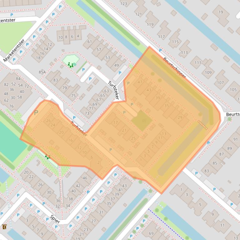 Kaart van postcodegebied 2152LX.