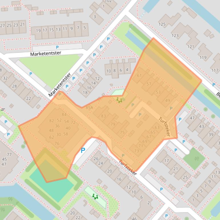 Kaart van postcodegebied 2152LZ.