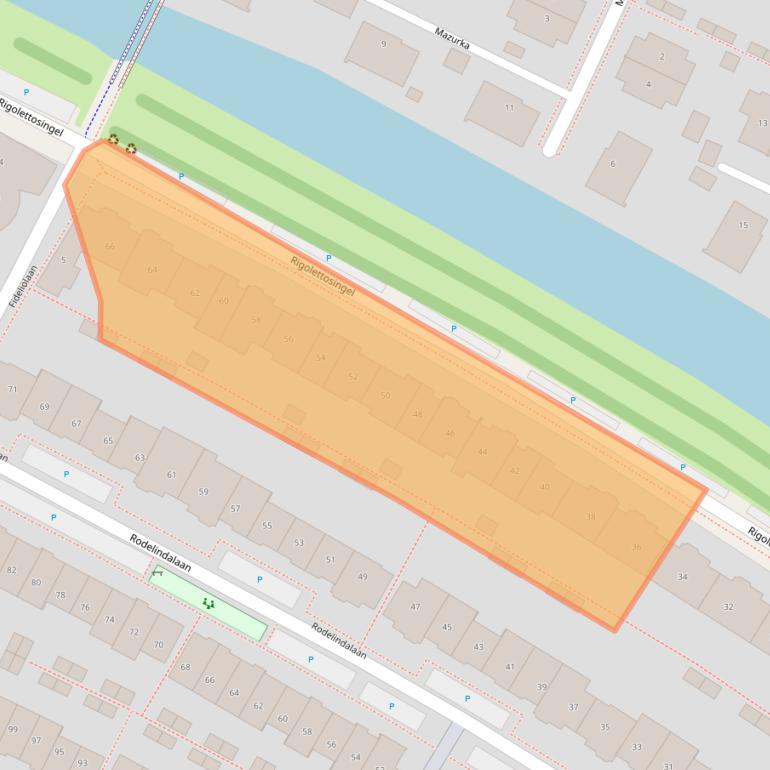 Kaart van postcodegebied 2152PR.