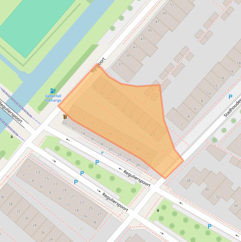 Kaart van postcodegebied 2152RD.