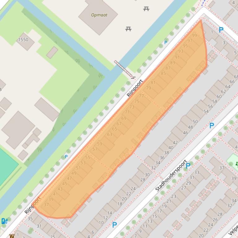 Kaart van postcodegebied 2152RE.