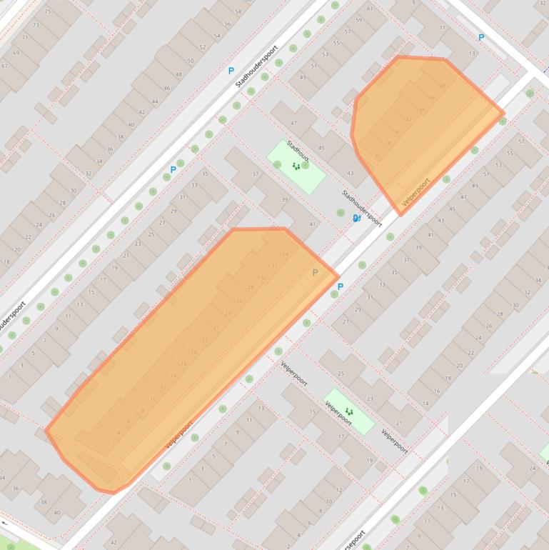 Kaart van postcodegebied 2152RT.