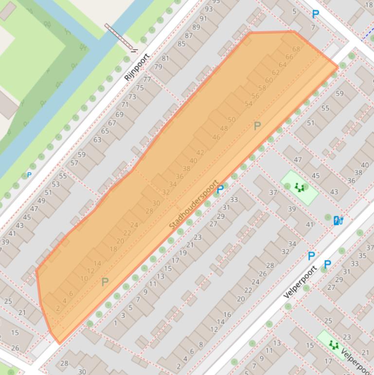 Kaart van postcodegebied 2152RW.
