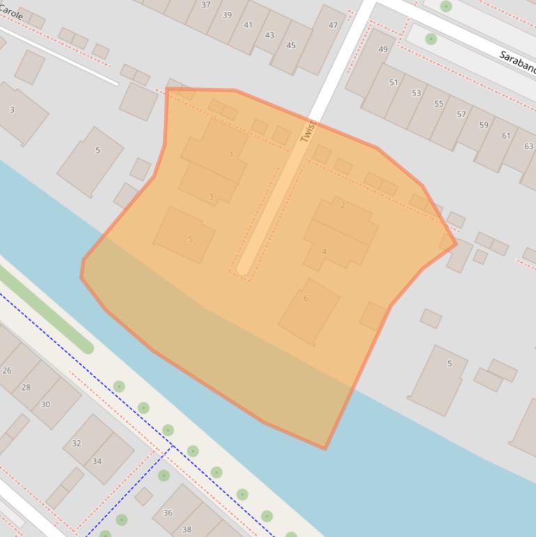 Kaart van postcodegebied 2152TJ.