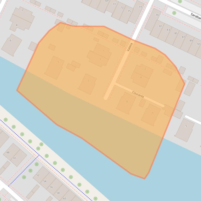 Kaart van postcodegebied 2152TK.