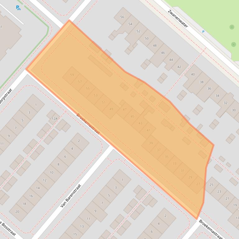 Kaart van postcodegebied 2152XC.
