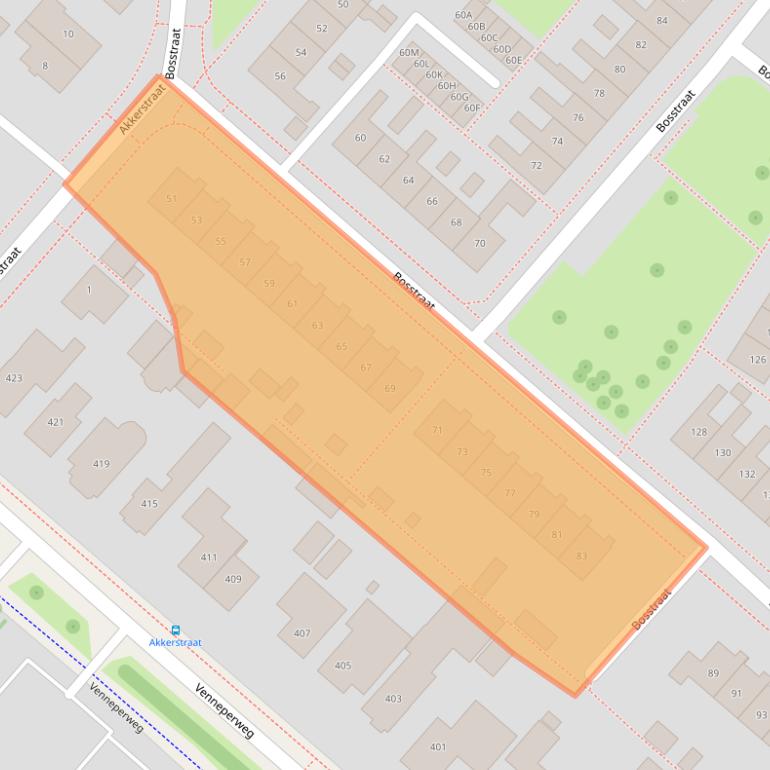 Kaart van postcodegebied 2153AL.