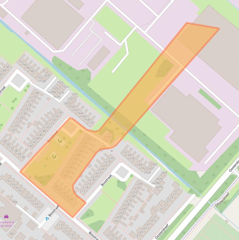 Kaart van postcodegebied 2153AT.