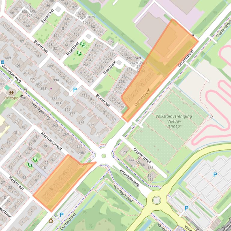 Kaart van postcodegebied 2153AX.