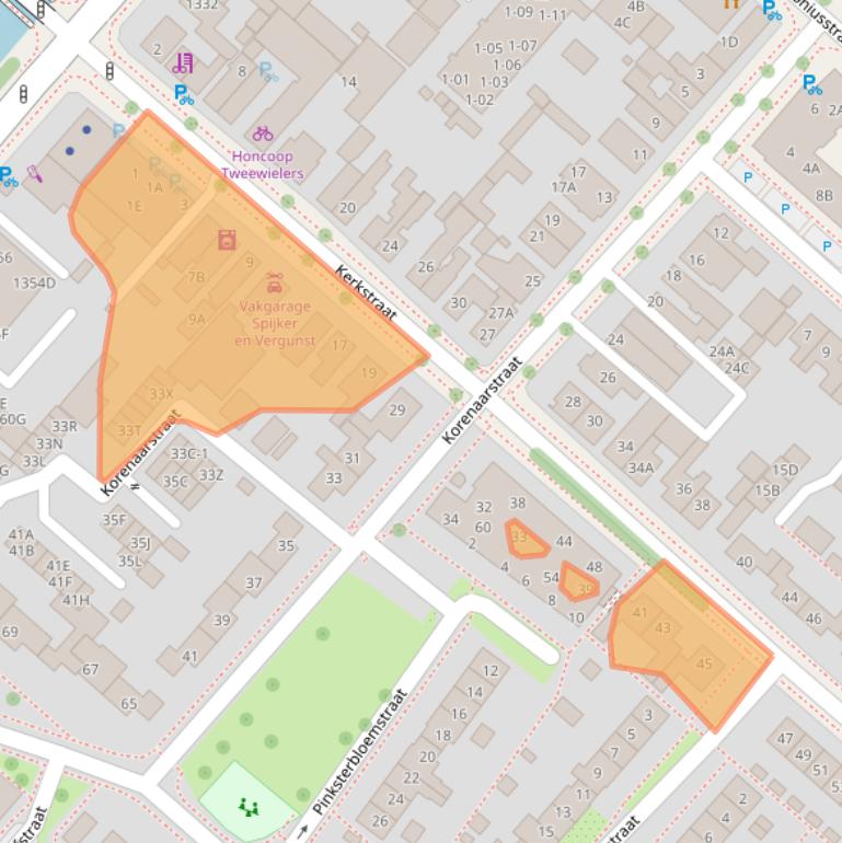 Kaart van postcodegebied 2153BD.
