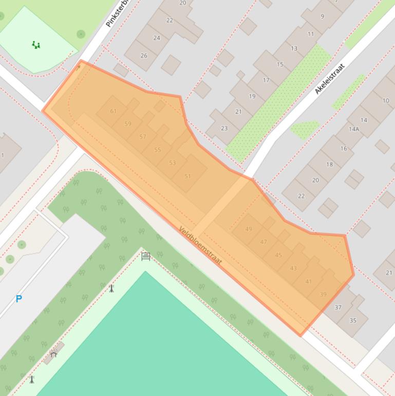 Kaart van postcodegebied 2153BX.